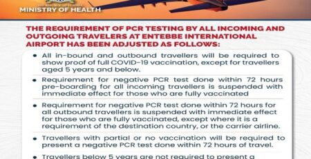 No PCR tests for vaccinated travelers to Uganda